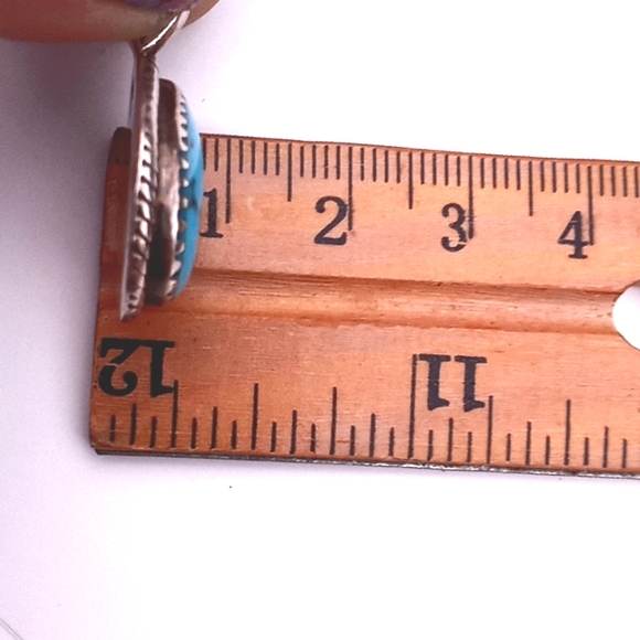 Signed Native American Turquoise Sterling PENDANT - Picture 15 of 16